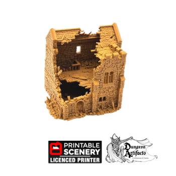 Ruined Norman Stone Keep - King and Country - Printable Scenery