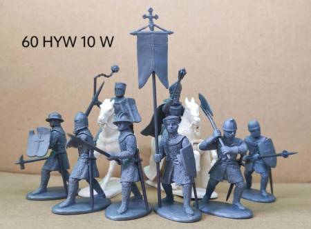 14th Century Military Order Command in Chainmail in Light Metallic Armor 