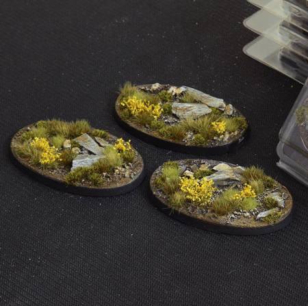 Gamers Grass Battle Ready Bases - Highland Oval Bases 75mm (x3)