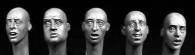 5 Heads for 1:32/54mm Figures (Scared)