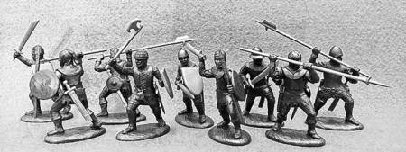 14th Century English Army Free Companies in Dark Metallic Armor
