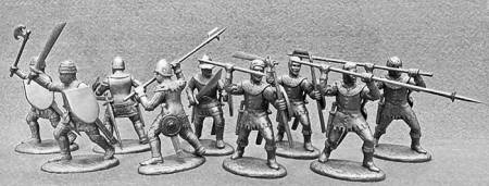 14th Century French Army Free Companies in Light Metallic Armor