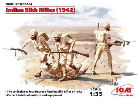 Indian Sikh Rifles 1942 Figure Set (4) (New Tool)