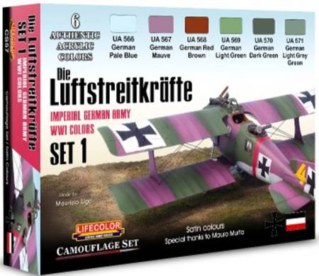 WWI Imperial German Army Aircraft #1 Camouflage Acrylic Set