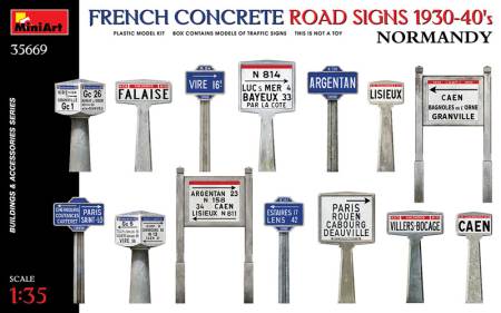 Miniart French Concrete Road Signs 1930-40s Normandy