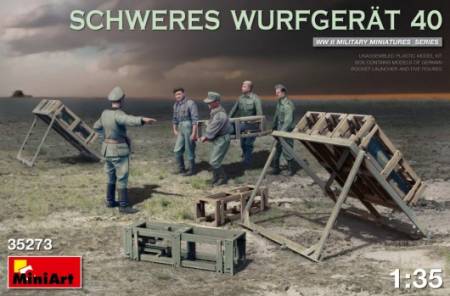 WWII Schweres Wurfgerat 40 German Rocket Launcher w/5 Crew & Missiles