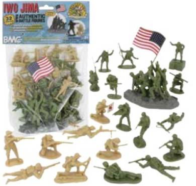 WWII Battle of Iwo Jima Bagged Figure Set Tan & Olive
