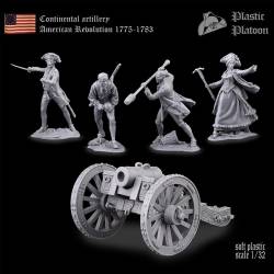 American Revolution - Continental Artillery with 4 Man Crew