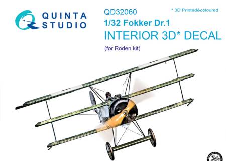 Fokker Dr.1 3D-Printed & Colored Interior Decals (for Roden Kit)