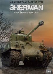 US Sherman M4A3 76W HVSS Medium Tank w/ Full Interior & Workable Track Links