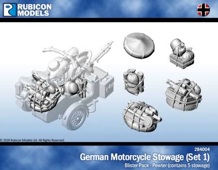 German Motorcycle Stowage (Set 1)- Pewter