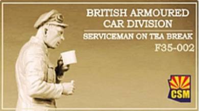 British Armoured Car Division Serviceman on Tea Break