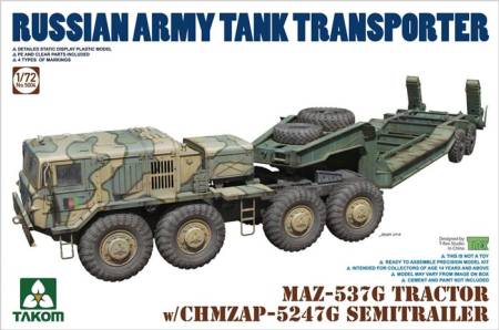 Russian Army Tank Transporter MAZ-537G Tractor with CHMZAP-5247G Semi-trailer
