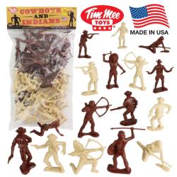 Cowboys and Indians Plastic Figures: 40pc Playset