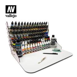Paint Display Stand w/Vertical Storage & Large Workstation