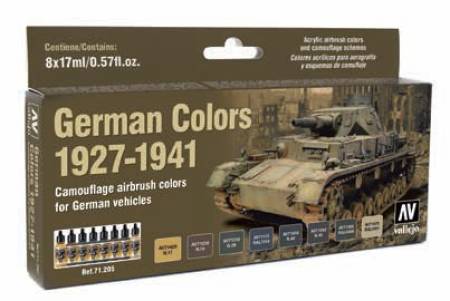 German Vehicle Camouflage Colors 1927-1941 Model Air Paint Set (8 Colors)