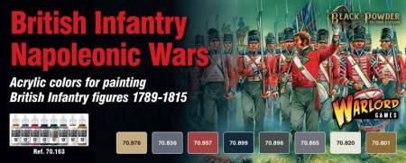 British Infantry Napoleonic 1789-1815 Wargames Paint Set (8 Colors) 17ml Bottle