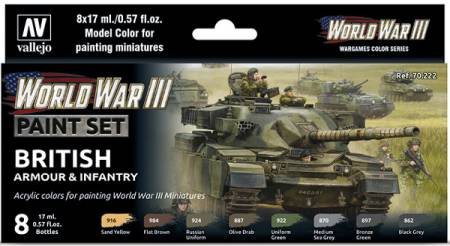 WWIII Paint Set - British Armour & Infantry