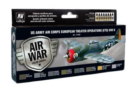 US Army Air Corps European Theater Operations (ETO) WWII Model Air Paint Set (8 Colors)