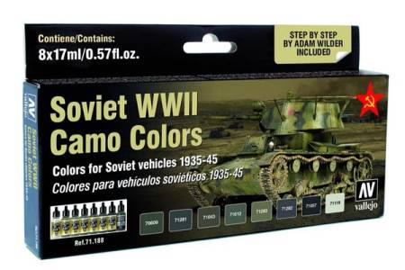 Soviet Vehicles WWII Camo Colors Model Air Paint Set (8 Colors)
