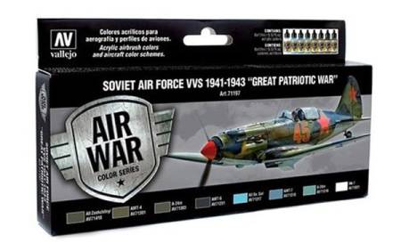 Soviet Air Force VVS 1941 to 1943 Great Patriotic War Model Air Paint Set (8 Colors)
