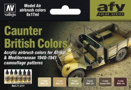 British Caunter (Camo) Colors 1940-1941 Model Air Paint Set (6 Colors)