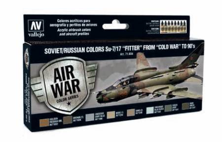 Model Air Soviet/Russian Colors Su7/17 Fitter from Cold War to 90s Paint Set (8 Colors)
