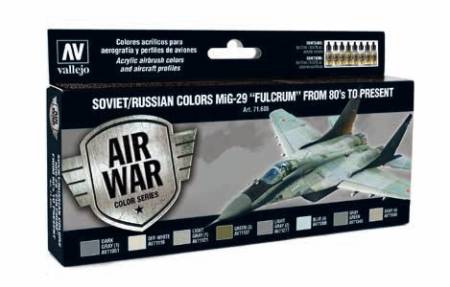Model Air Soviet/Russian Colors MiG29 Fulcrum from 80s to Present Paint Set (8 Colors)