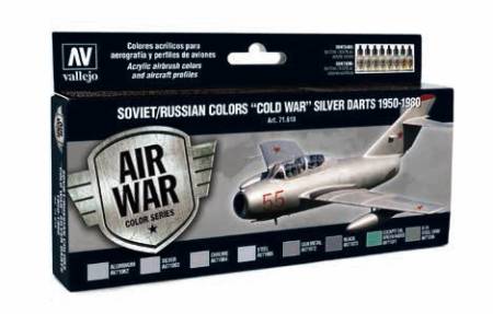 Model Air Soviet/Russian Colors Cold War Silver Darts 1950 -1980 Paint Set (8 Colors)