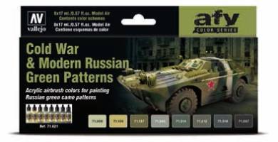 Cold War & Modern Russian Green Patters Model Air Paint Set (8 Colors)