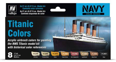 Model Air Titanic Navy Model Air Paint Set (8 Colors)