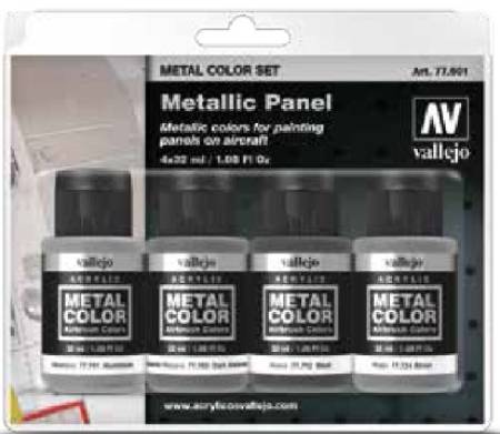 Metallic Aircraft Panel Metal Color Paint Set (4 Colors)