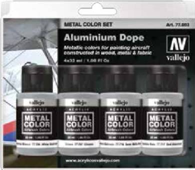 Aluminum Aircraft Dope Metal Color Paint Set (4 Colors)