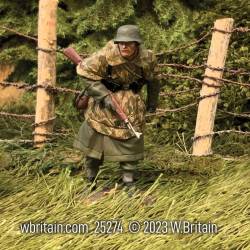 German Grenadier in Greatcoat and Zeltbahn Advancing Cautiously Winter 1944-45
