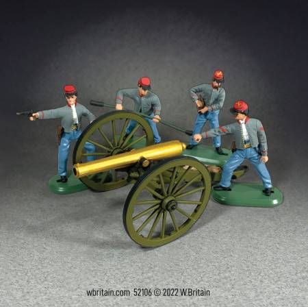 12 Pound Napoleon Cannon with 4 Confederate Artillery Crew