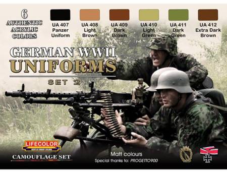 World War II Camouflage German Uniforms Set #2 Acrylic Paint Set 