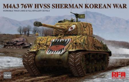 US Sherman M4A3 76W HVSS Korean War Tank w/Workable Track Links