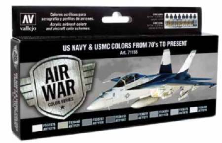 US Navy & USMC Colors from 70s to Present Model Air Paint Set (8 Colors)