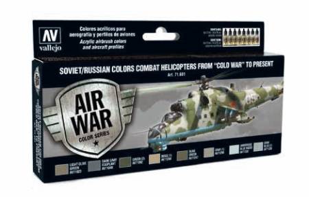 Model Air Soviet/Russian Colors Combat Helicopter from Cold War to Present Paint Set (8 Colors)