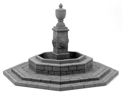 European Town Square Fountain with Octagonal Base