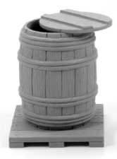 Open Wooden Barrel with Pallet & Lid