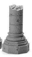 Romanesque Short Ruined Octagonal Base Column