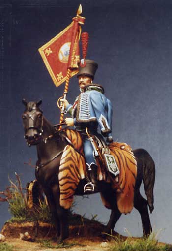 Mounted Spanish Hussar Standard Bearer 1808