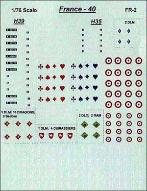 French 1940 AFV Markings for Hotchkiss H35 and H39