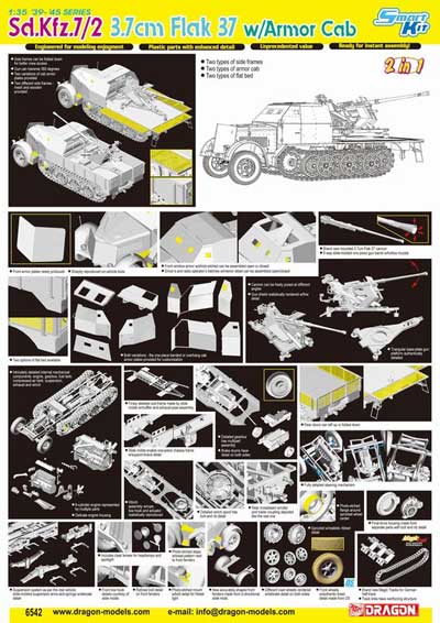 SdKfz 7/2 3.7cm Flak 37 with Armor Cab (2 in 1 Smart Kit)