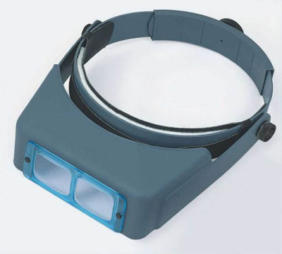 Optivisor Glass Lens Binocular Headband Magnifier with Lens Plate (1-3/4x at 14
