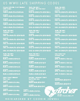 US Late War Shipping Data Stencils