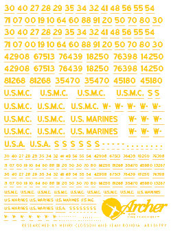 USMC Vehicle Registration Codes (Non-Stencil)
