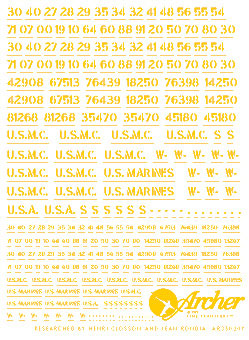 USMC Vehicle Registration Codes (Stencil Style)
