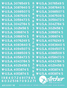 Vehicle Specific Registration Codes (Non-Stencil)